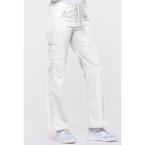 Dickies Women's Cargo Pants Scrubs Elastic Waist Pull-On White Size XL - Picture 3 of 9